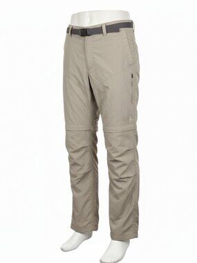 The North Face Convertible Hiking Pants Mens 36 Zip Off Khaki Nylon Outdoor